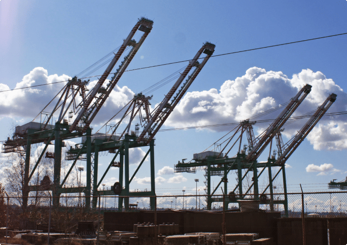 Port of Oakland near Green Planet 21 recycling facility. on contact page