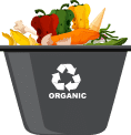 Organic waste container - industrial recycling icon